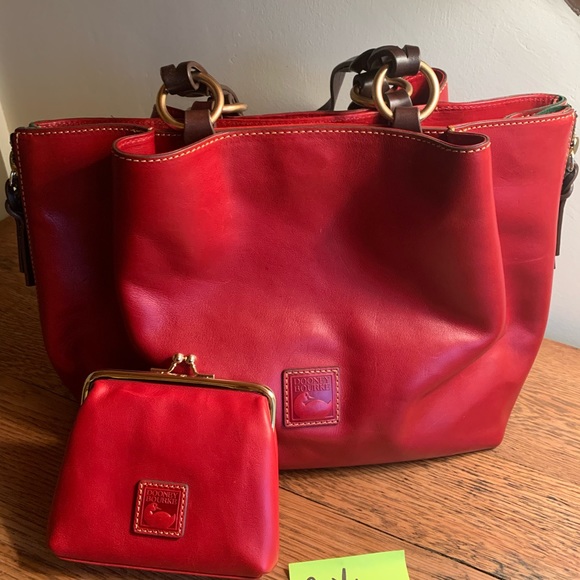 Dooney & Bourke Handbags - Dooney Florentine Large Zip Barlow Red & Dooney Florentine Large Framed Kisslock